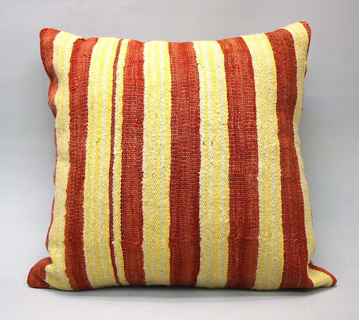 Kilim Square Pillow, 20”x20”, Decorative Throw Cushion, Handmade Vintage Pillow