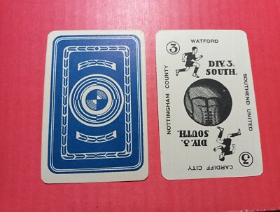 RARE BLUE BACK Poolette 1930s game card  WATFORD CARDIFF NOTTS COUNTY SOUTHEND