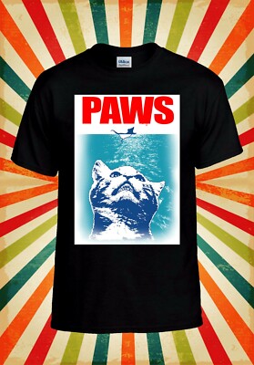 Paws Jaws Parodie lustig Retro cool Männer Frauen Trägershirt Tank Top Unisex T-Shirt 2632