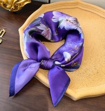 Pure 12 Momme Silk Wrap Scarf Bandanna flower Print Square Shawl 20   new