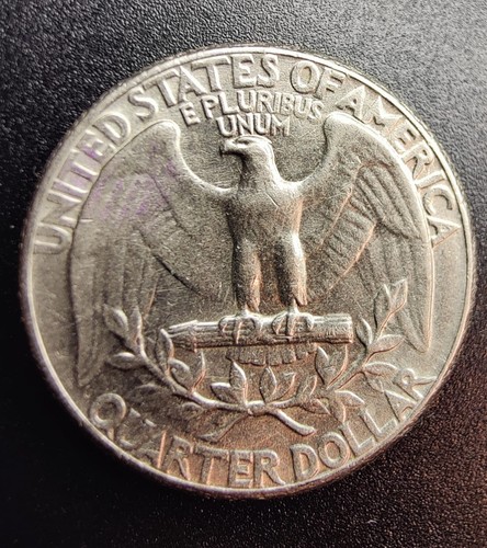1965 ERROR OFF CENTER Washington Quarter/AU+filed A,clipped edge show copper. - Picture 4 of 5