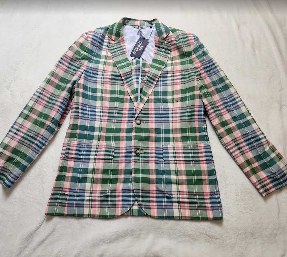 New men's 41R 42R Vineyard Vines x Kentucky Derby madras plaid blazer jacket - Main Image