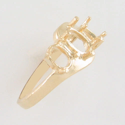 PRE-NOTCHED THREE STONE 7X5 & 6X4 OVAL RING IN SOLID 10K YELLOW GOLD CR5104-10KY - Image 2 of 3