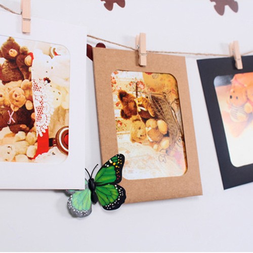 10x Cardboard Photo Frames Hanging Bright White Paper Picture Frame Set Clip US - Picture 18 of 22