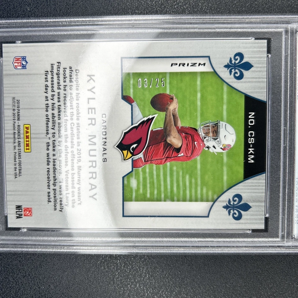 2019 Rookies & Stars Kyler Murray Orange Crusade Prizm SSP /25 PSA 10 GEM RC - Image 4 of 4