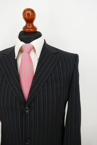 Completo Hugo Boss taglia 90 lana vergine Black Label nero righe ad ago ottime condizioni - Foto 5 di 10