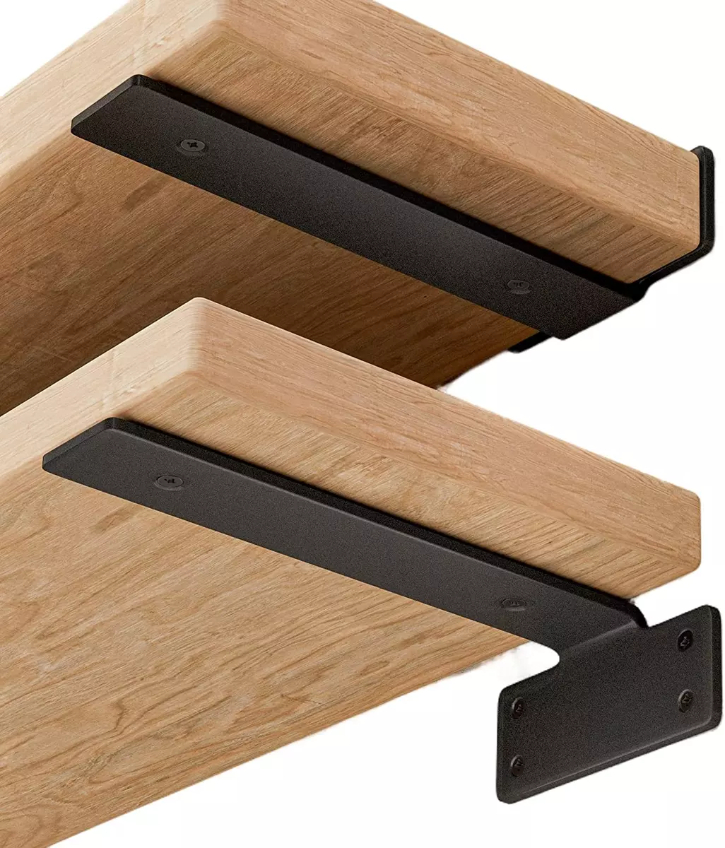 Floating Shelf Bracket 8 Inch, Hidden Invisible L Shelves Brackets, Heavy  Duty