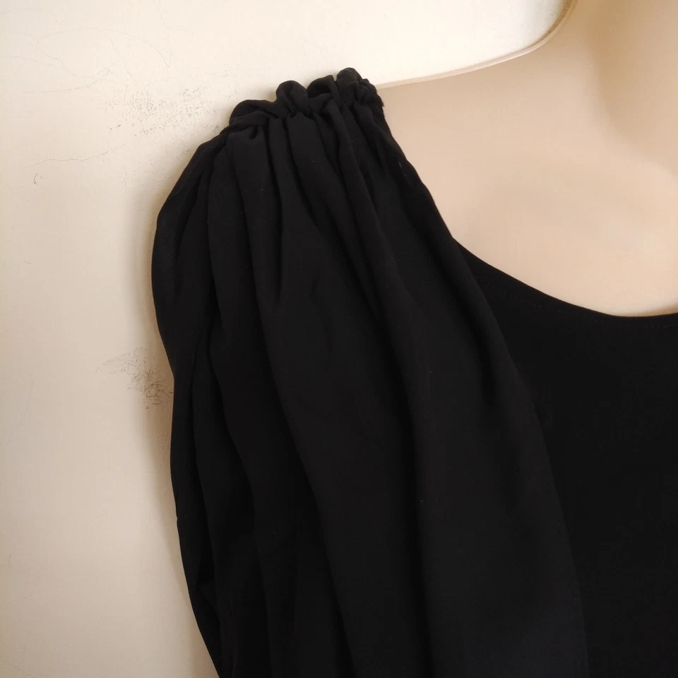 全新带标签 128 美元 Lane Bryant 女式 20 码黑色派对鸡尾酒礼服人造皮革 — 第 4/4 张图片