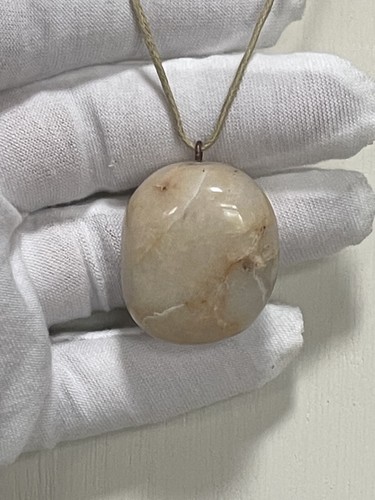 Collar de piedra natural hecho a mano - bonito cristal de cuarzo lechoso - Imagen 3 de 5