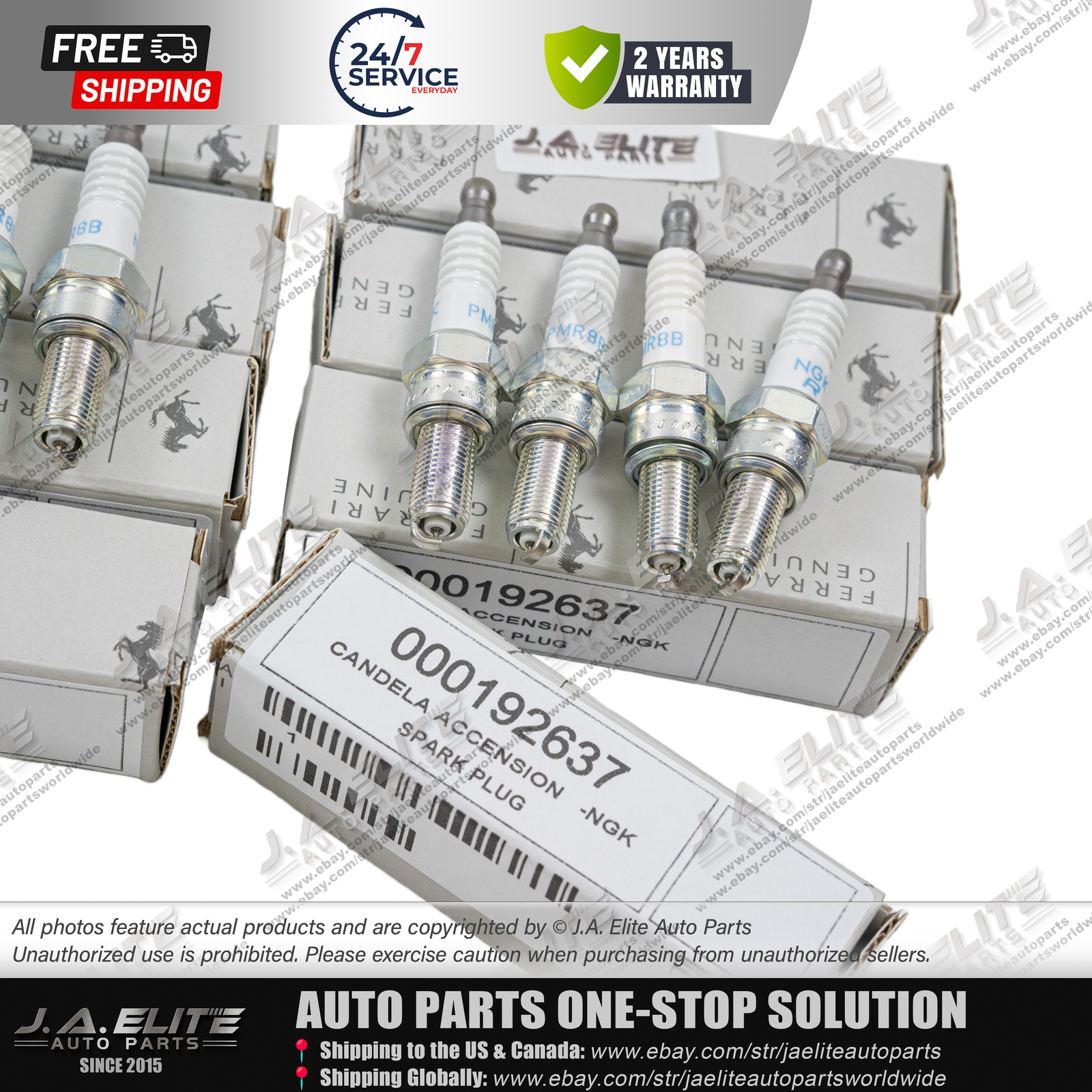 12pcs Genuine Ferrari Spark Plug for Ferrari 599, OEM:192637