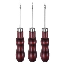 3pcs Handwork Sewing Awl Double Gourd Hook Head Leather Punch Hole Set Tool