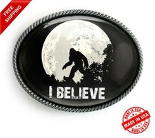 Sasquatch Belt Buckle - Big Foot Sighting Handmade Oval Buckle - 731
