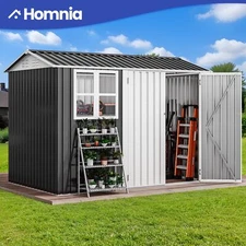 6'/10'/12' x 8' FT Metal Outdoor Patio Storage Shed without Floor Upgraded Steel