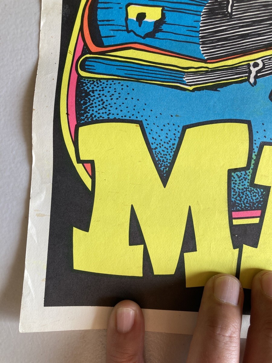 HOMEWORK ROTS MY MIND 1970'S ORIGINAL BLACKLIGHT MINI POSTER Y161