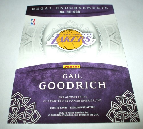GAIL GOODRICH AUTO LAKERS 1972 NBA CHAMP/HOF PHOTO JERSEY "HOF'96"+CARD-BAS-SALE - 第 13/13 張圖片