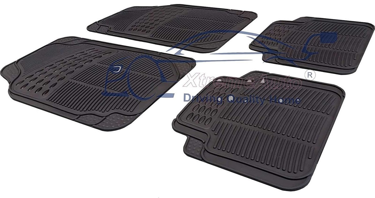 4-Piece Heavy Duty Rubber Floor Mat Set For Vauxhall Corsa C (2000-2006) - Black