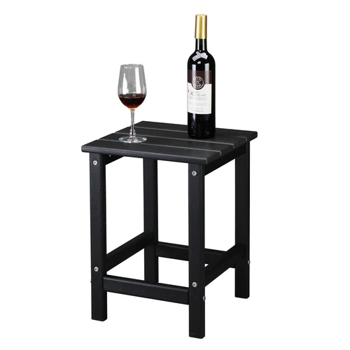 36*36*47cm Single Layer Square HDPE Side Table Black - Picture 3 of 23