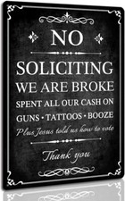No Soliciting Sign for House Funny No Soliciting Yard Sign for Front Door Gate H