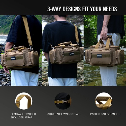 Fishing Tackle Bags 38*23*19cm Shoulder Bag High Capacity 600D Oxford Cloth Bag - Picture 17 of 26