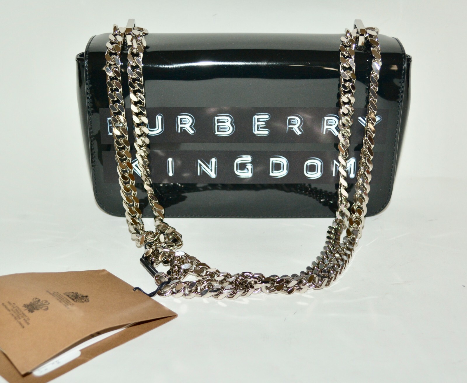 NWT BURBERRY LOLA PATENT LEATHER SHOULDER BAG CLUTCH image 2
