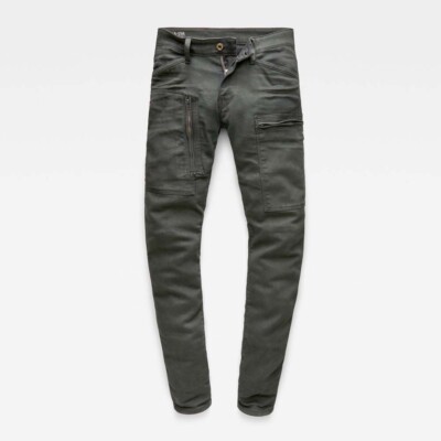 RARE NWT G STAR RAW POWEL SUPER SLIM CARGO JEANS IN ASFALT (GREY
