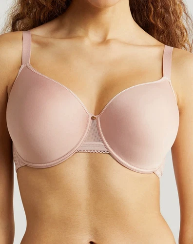 C Jolie Comfort Convertible T-Shirt Bra Chantelle Lingerie Size 34 DDD Rose New