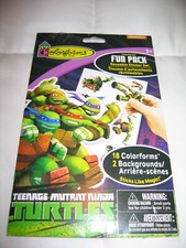 Colorforms Teenage Mutant Ninja Turtles Set 18 Reusable Stickers 2 Backgrounds