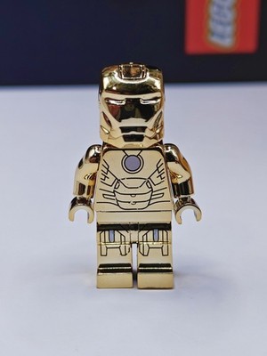Rare Marvel Iron Man (Chrome Gold Suit) Mark XXI ''Midas'' Custom Lego Minifigure