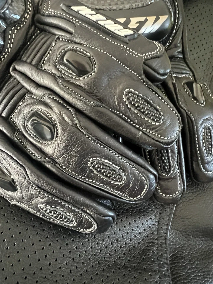 guanti moto pelle estivi Racing Corti Taglia XL - Immagine 3 di 4