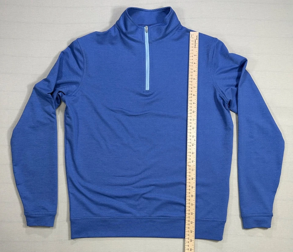 Pullover Peter Millar Perth Performance para hombre 1/4 cremallera talla pequeña azul Foto 3 de 4