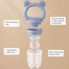 2 Pack Silicone Baby Fruit Feeder with Mini Freezer Tray, Breastmilk Popsicle...