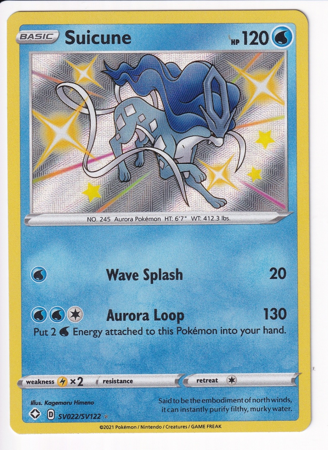 Suicune Holo Shiny Holo Rare Shining Fates: Shiny Vault SV022/SV122 NM