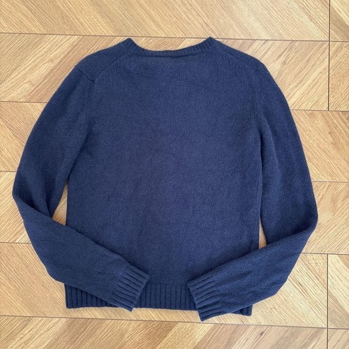 PRADA Navy Long Sleeve Cashmere Blend Cardigan F/S from Japan - Picture 3 of 8