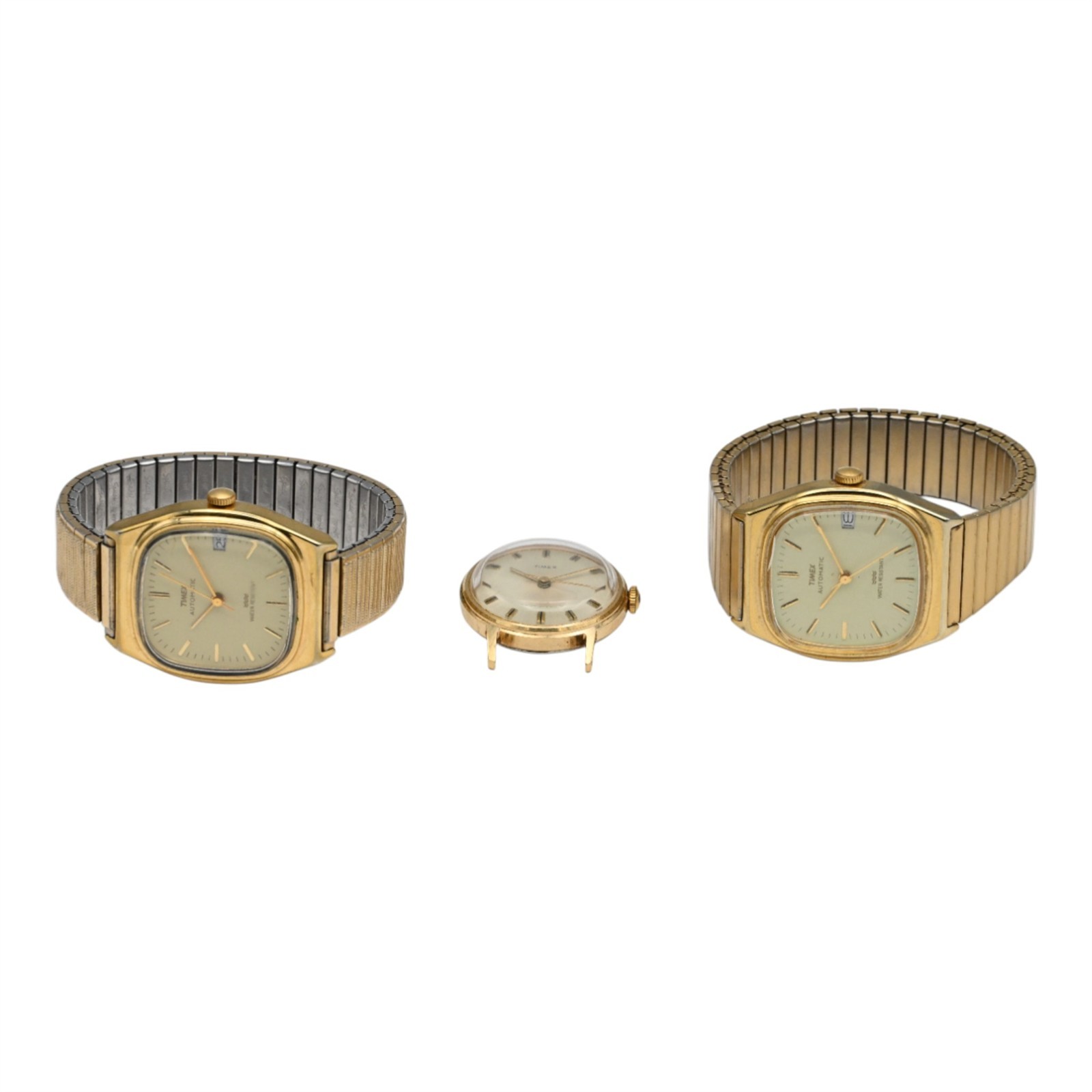 STEEL 3 STAINLESS TIMEX VINTAGE MENS AUTOMATIC TONE LOT WRISTWATCH GOLD - vintagewatches.pk