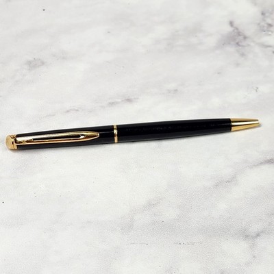 Waterman Hemisphere Ballpoint Pen Glossy Black Gold-Plated Clip and Trim