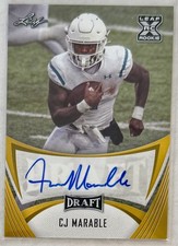CJ Marable 2021 Leaf Draft Gold Auto Coastal Carolina Chanticleers Football 