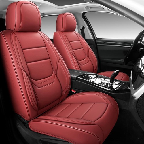 NS YOLO Full Coverage Car Seat Covers Universal Front Pair(2 pcs), Wine Red - Bild 5 von 5