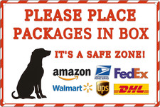 Package Delivery Sign Please Place Packages in Box Outdoor Porch Package Deliver
