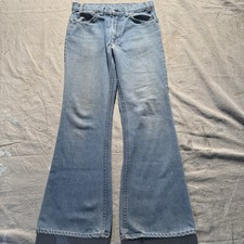 Vintage 1970  s Levis 646 Light Wash Bell Bottom Hippie Jeans Usa Made Sz 30x29