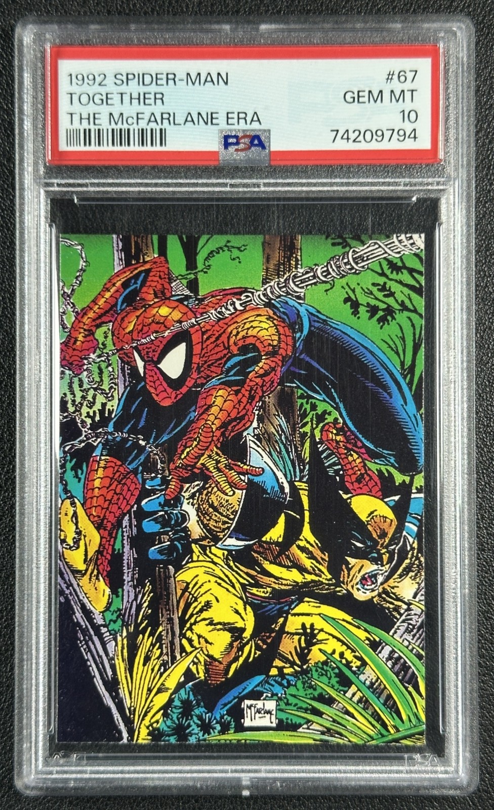 POP 7 1992 SPIDER-MAN WOLVERINE PSA 10 McFARLANE ERA #67 TOGETHER MARVEL 9794