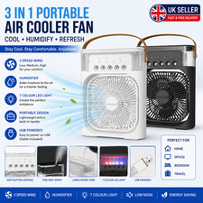 3 In 1 New Fan Air Conditioner Household Small Cooler LED Night Light Portable.