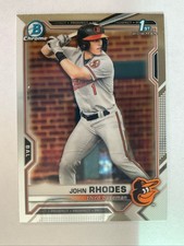 2021 Bowman Chrome Draft JOHN RHODES 1st Bowman RC Los Angeles DODGERS #BDC-80