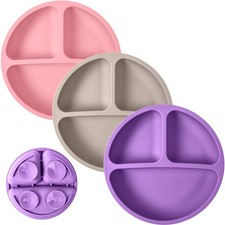 WeeSprout Suction Plates for Babies Toddlers - 100 Silicone, Dinnerware Stay...
