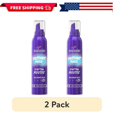 #ad 2PK Aussie Instant Freeze Sculpting Mousse Mousse for Curly Hair Straight Hair $12.52