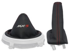 SCHALTMANSCHETTE HANDBREMSSACK FUR MAZDA MX5 NC2 2009-2014 ECHTELEDER MX-5 ROT