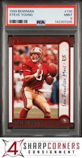 1999 BOWMAN #130 STEVE YOUNG 49ERS HOF POP 1 PSA 9