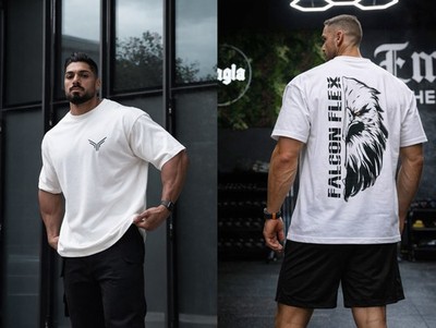 Falcon Flex Men's Oversized Heavyweight Cotton T-Shirt Gym