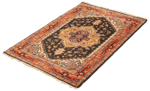 Vintage Hand-Knotted Area Rug 4'1" x 5'11" Traditional Wool Carpet - Picture 4 of 9