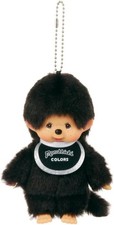 Sekiguchi Monchhichi COLORS Black Key Chain Plush Charm 203468 JP Ships