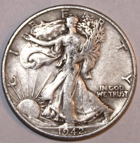 1942-D Walking Liberty Silver Half Dollar - VF/XF - #0340EC
